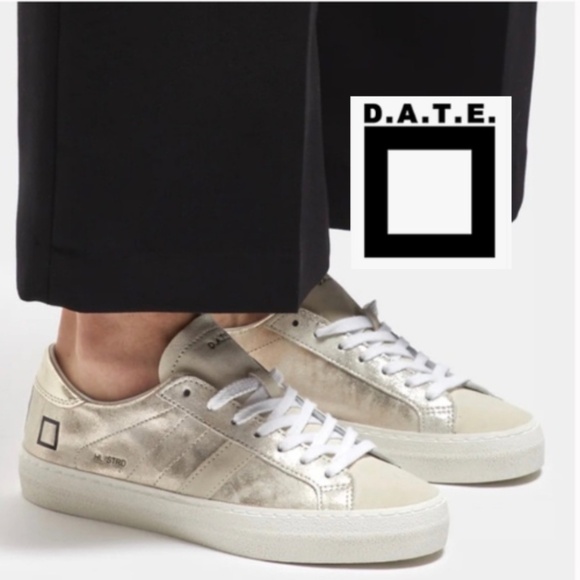 D.A.T.E. Shoes - Like New D.A.T.E. Hill Low Stardust Sneakers in Metal Gun, 7 ( 7.5) CB2511